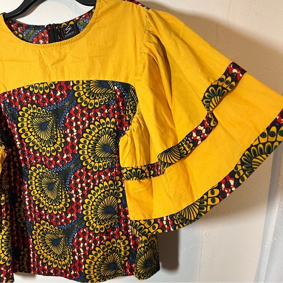 ESY Studio EY Top Puff Sleeve Unique Boho Blouse 1X - Picture 5 of 6